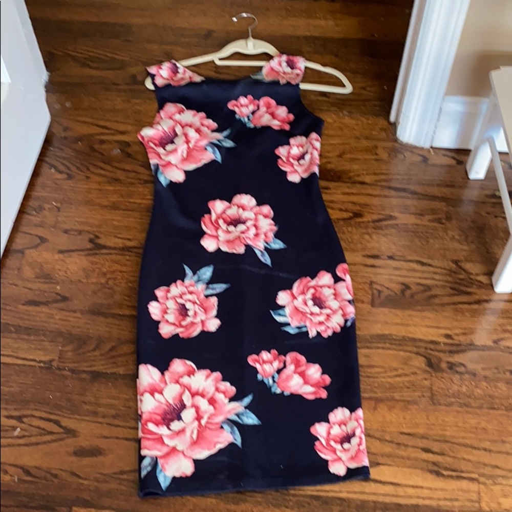 Floral polyester/spandex dress ; brand: aqua